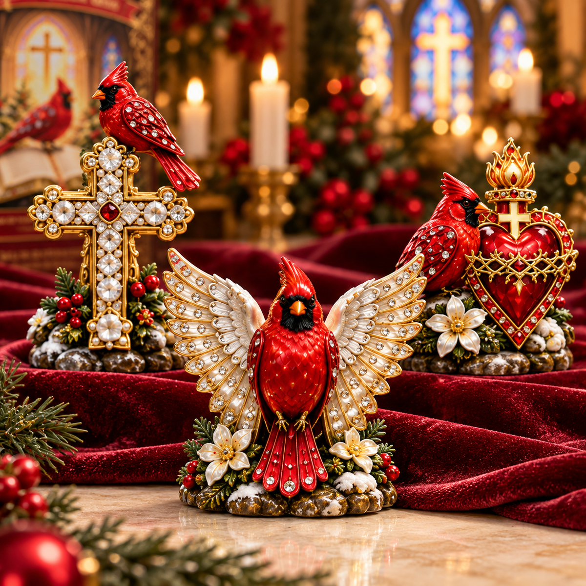 Sacred Cardinal Advent Calendar 2026 – 24 Christian Keepsake Figurines of Faith, Hope & Christmas Blessings