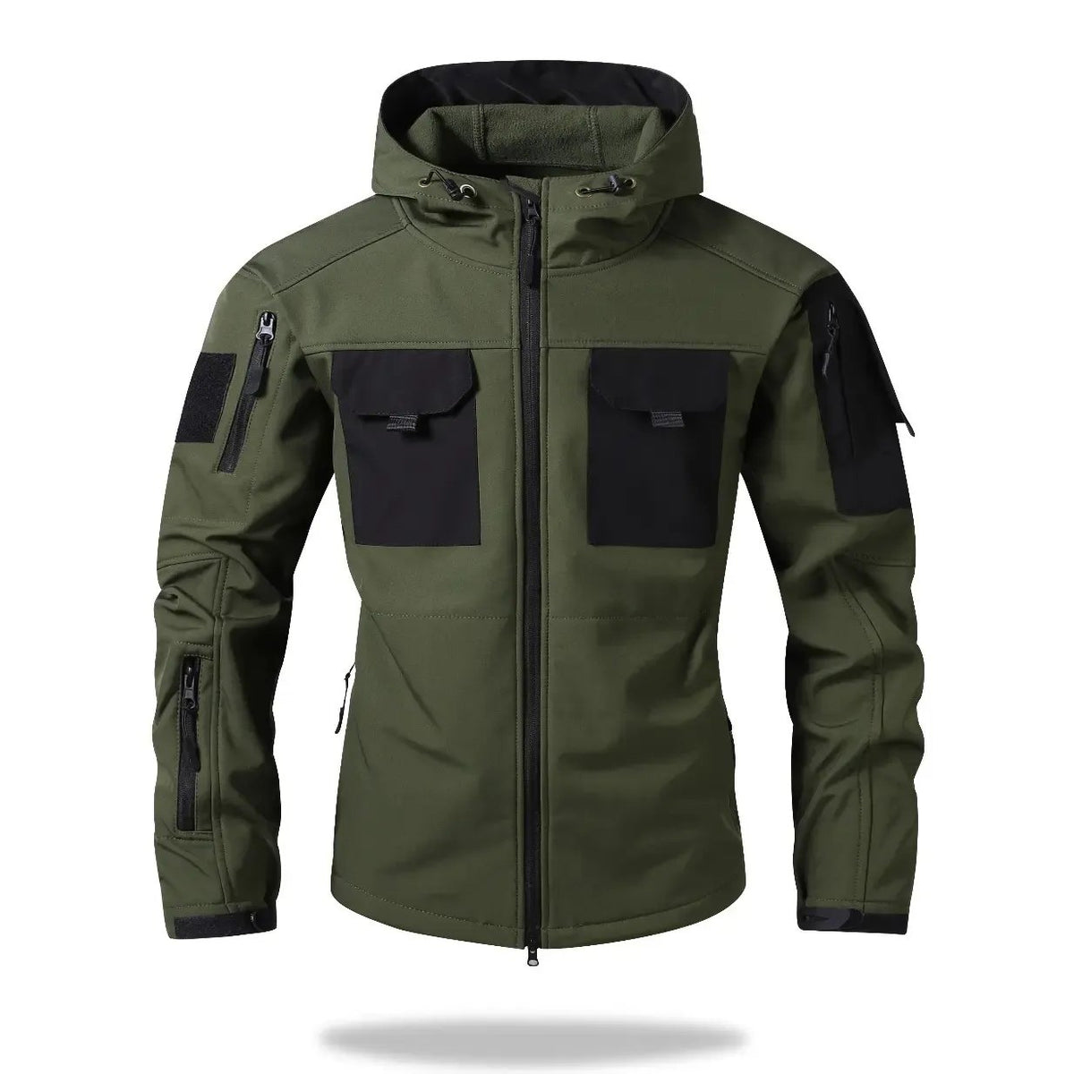 9 Pocket Tactical Hooded Jacket | Slim Fit Fleece Lined Outdoor Coat