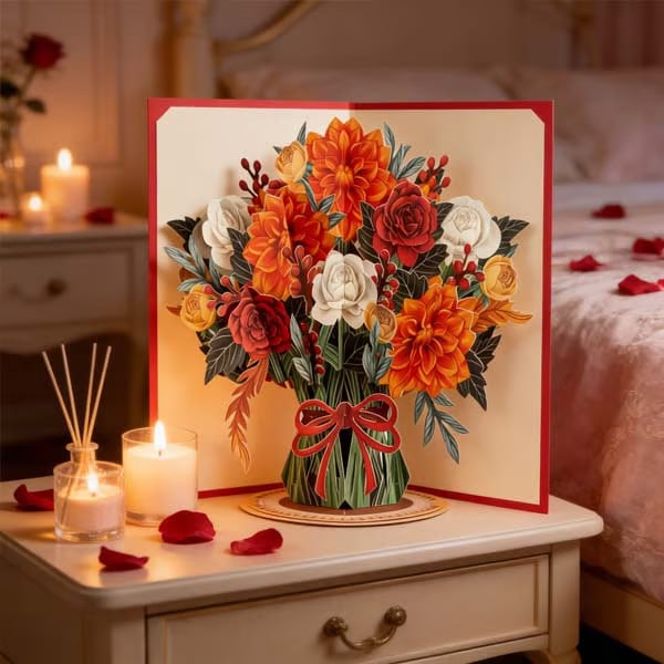 Forever-Blooming 3D Flower Pop-Up Card