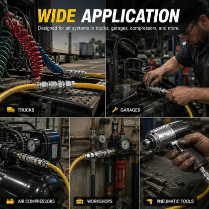 🎉Heavy-Duty Truck/RV Air Line Fitting Kit (8-Piece Set)