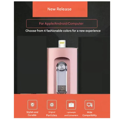 ⚡3 in 1 Flash Drive, High Speed Portable USB 3.0 Memory Storage