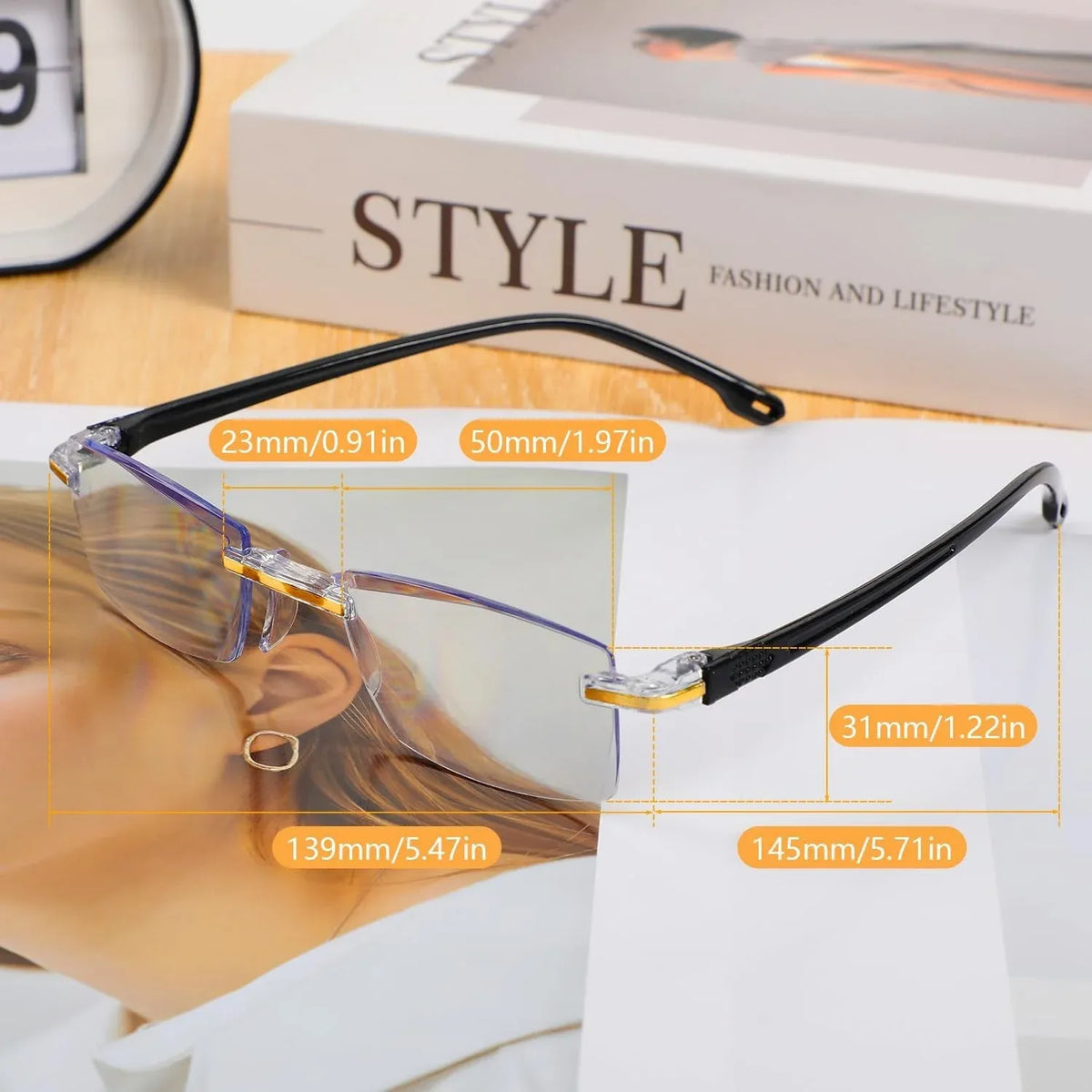 👓🌄 Smart Auto-Focus Glasses – Blue Light Blocking, Anti-Eye Fatigue Rimless Eyewear for Near & Far Viewing