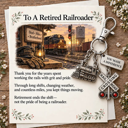 ✨ The 'You Make a Difference' Retirement Appreciation Gift Set – Keychain & Greeting Card ✨