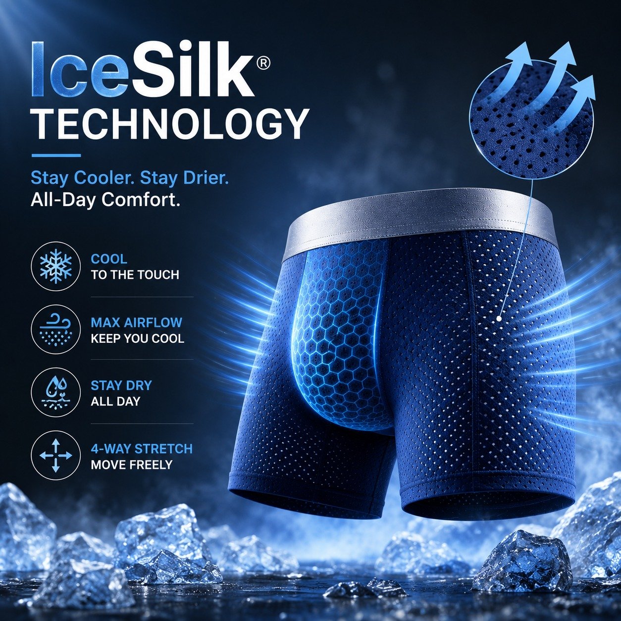 Premium All-Day Comfort IceSilk Mesh Men's Boxer