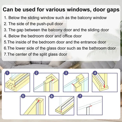 16.4Ft Door Weather Stripping | Adhesive Draft Stopper Seal Strip for Doors, Windows & Shower Doors