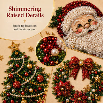 🎨Relaxing & Beginner-Friendly-💎DIY Christmas Pearl Diamond Painting Art Kit With Frame
