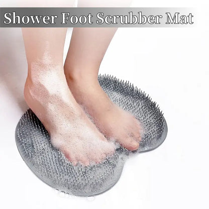 Silicone Shower Foot Scrubber Mat,Back & Feet Cleaning Pad