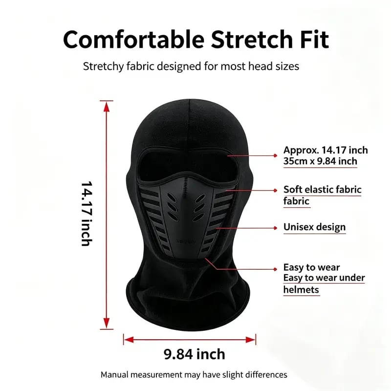 Unisex Fleece Full Face Balaclava Ski Mask - Windproof, Anti-Haze, Soft Sports & Outdoor Hat, Motorcycle Accessories for Skiing, Winter Outdoor Activities