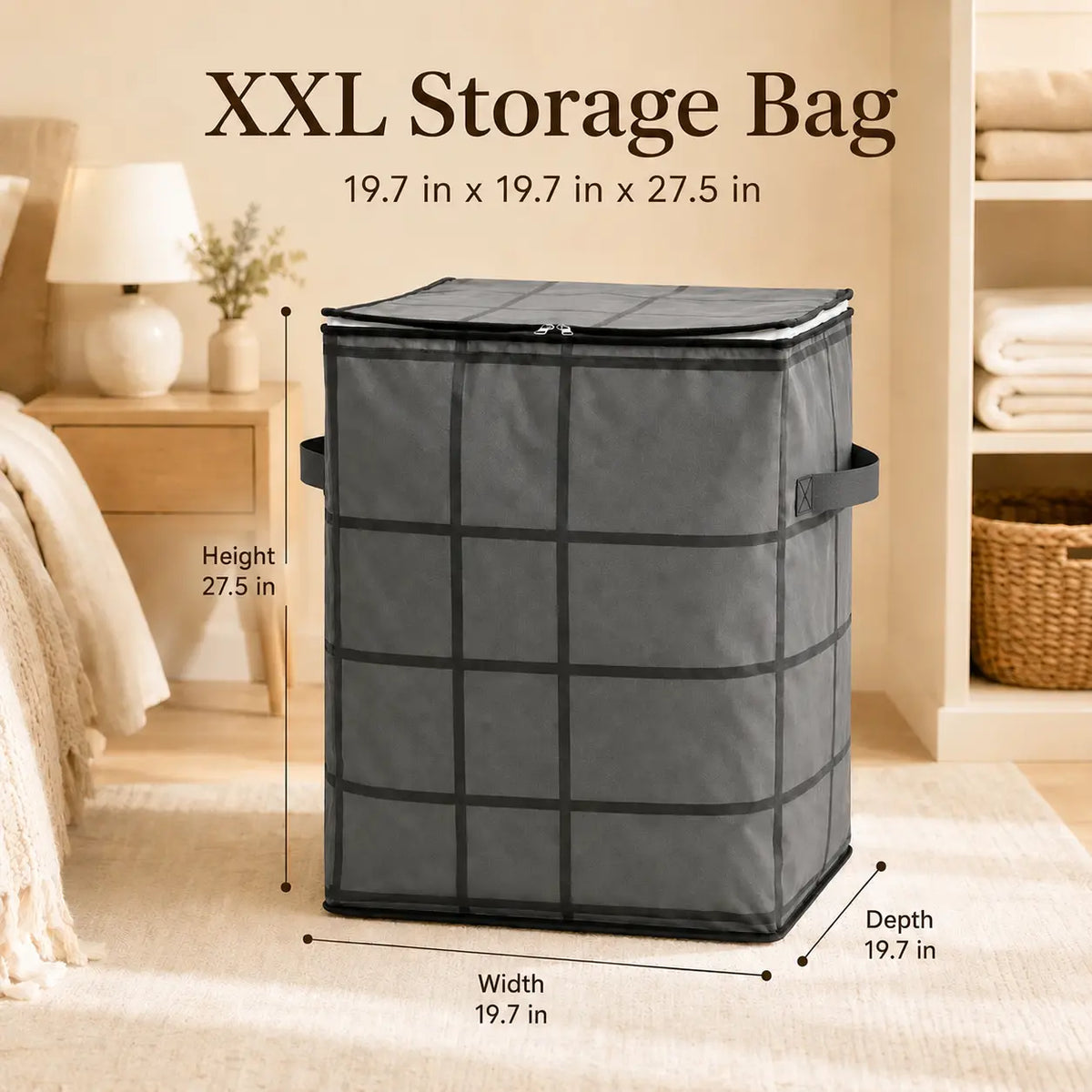🔥 LAST DAY 50% OFF! 🏠 XXL 210L Storage Bag – Large Capacity Moving & Closet Organizer for Quilts, Bedding & Sweaters