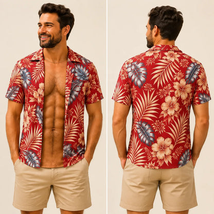 Funny Muscle T Shirt for Men, Hawaiian Shirt Illusion Tee, Personalized 3D Fake Open Shirt💪🔥