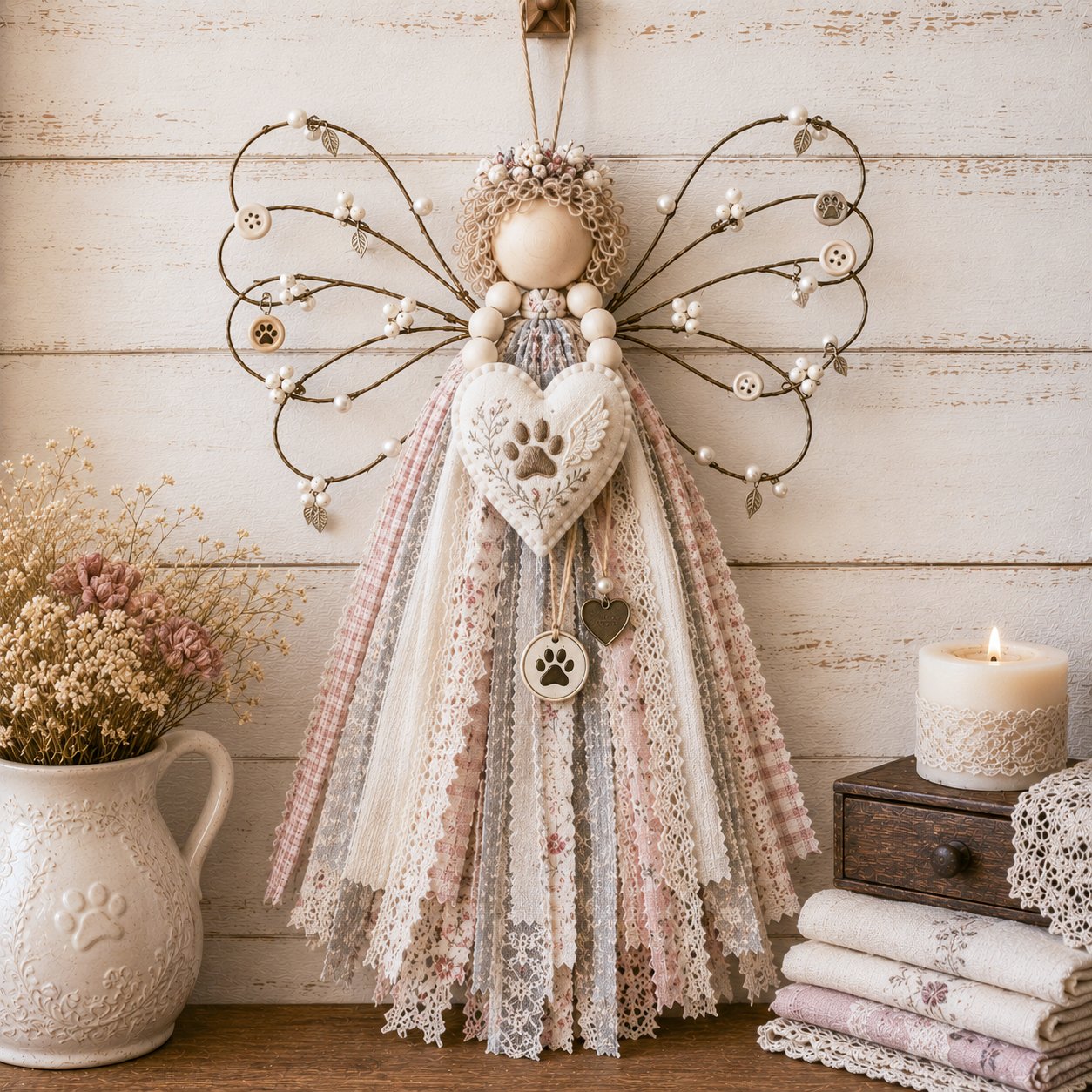 Angel Fabric Hanging DIY Kit - Stitch a Little Blessing That Stays Forever