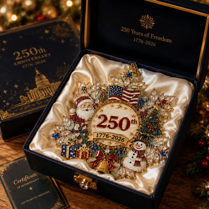 🔥🎁America 250 Crystal Patriotic Christmas Ornament