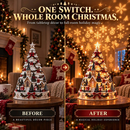 🎄Christmas Village Projection Centerpiece – 4 Themed Villages