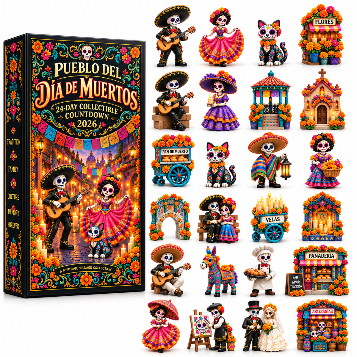 Pueblo del Día de Muertos 2026 – 24-Day Miniature Countdown