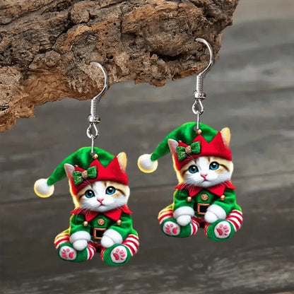 🐱Santa Cat Christmas Earrings