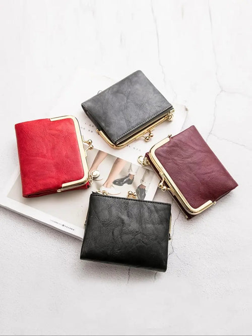 Women's Fashionable Solid Color Kiss Lock Wallet, Casual Versatile Coin Purse for Daily Used, Trendy All-match & Exquisite Wallet for Birthday Gift，Suitable for Thanksgiving, Christmas, and men's gift giving