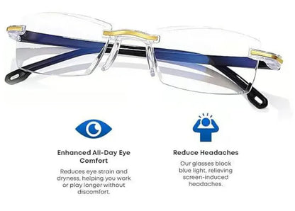 👓🌄 Smart Auto-Focus Glasses – Blue Light Blocking, Anti-Eye Fatigue Rimless Eyewear for Near & Far Viewing