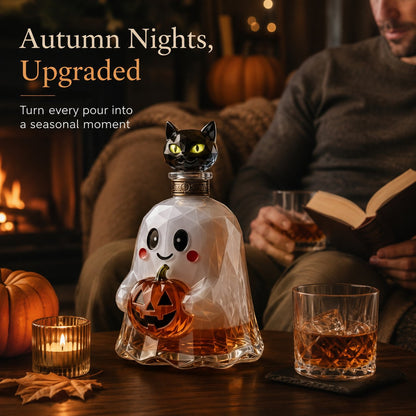 🔥Last Day 50% OFF - Ghost Pumpkin Halloween Decanter 🎃 Spooky Glass Whiskey Bottle