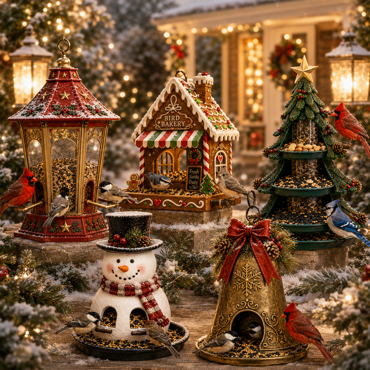 🎄 Christmas Bird Feeder Collectio – Festive Hanging Garden Feeders for Wild Birds