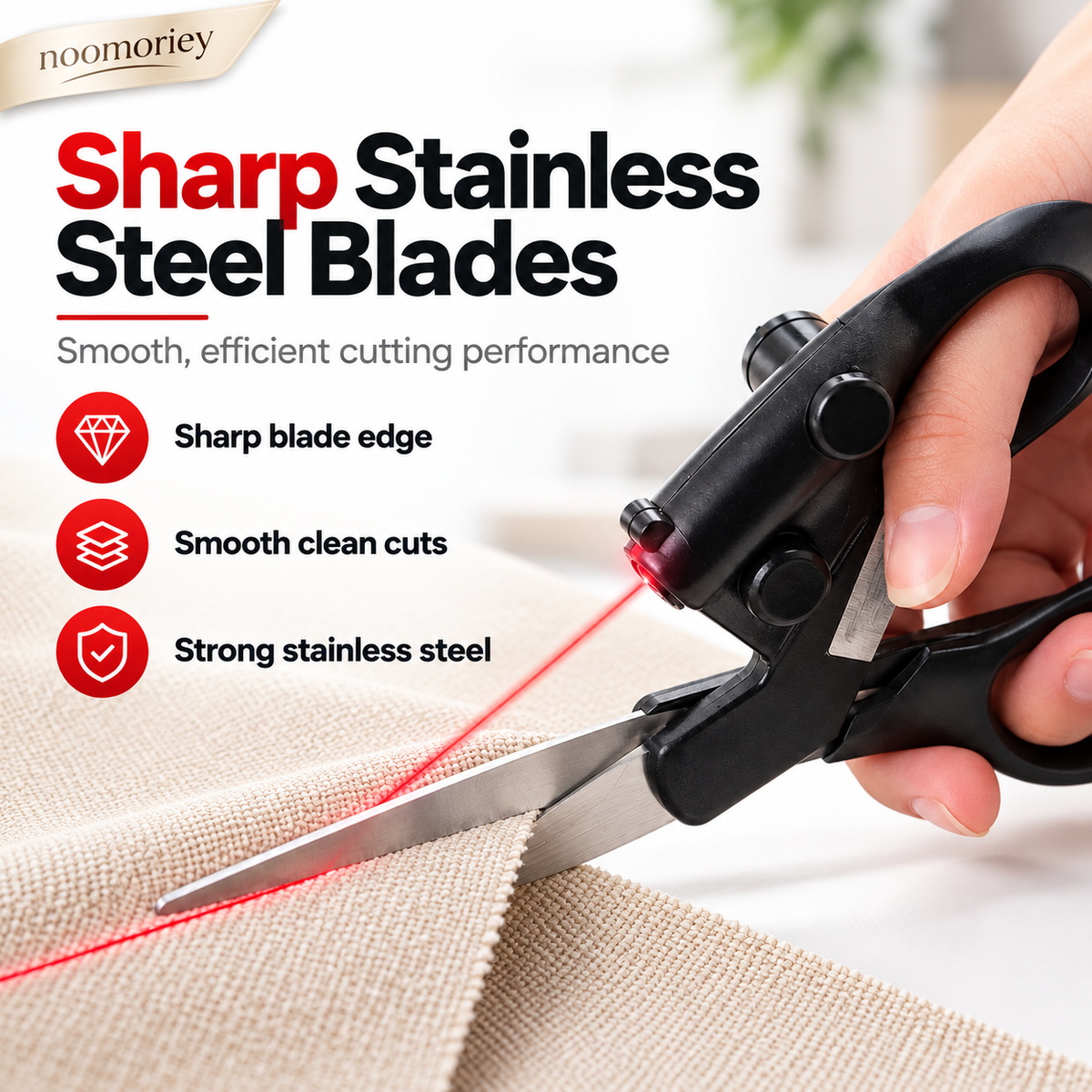 Laser Guided Sewing Scissors – Multi-Purpose Scissors with Infrared Cutting Guide