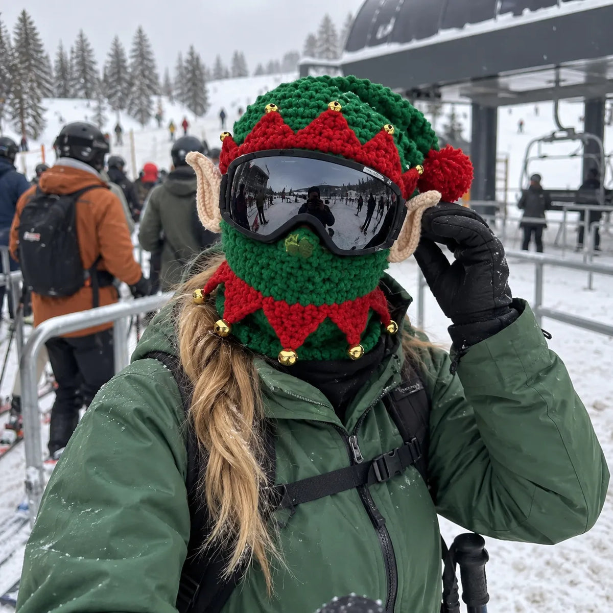 🎅🏂 3D Christmas Knit Ski Mask | 🌬️Warm Full-Face Cover in 3 Festive Styles for Ski Trips, Parties & Winter Adventures
