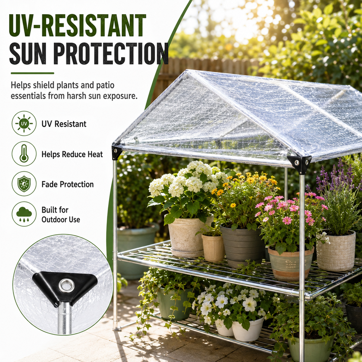 Clear Waterproof PE Tarp, Transparent Outdoor Cover with Metal Grommets🛡️