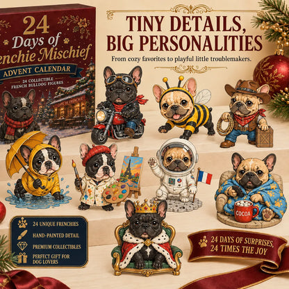 💯 🐶 24-Day French Bulldog Christmas Advent Calendar | 24 Unique Collectible Frenchie Characters with Different Outfits, Personalities & Daily Holiday Surprises 🎄✨