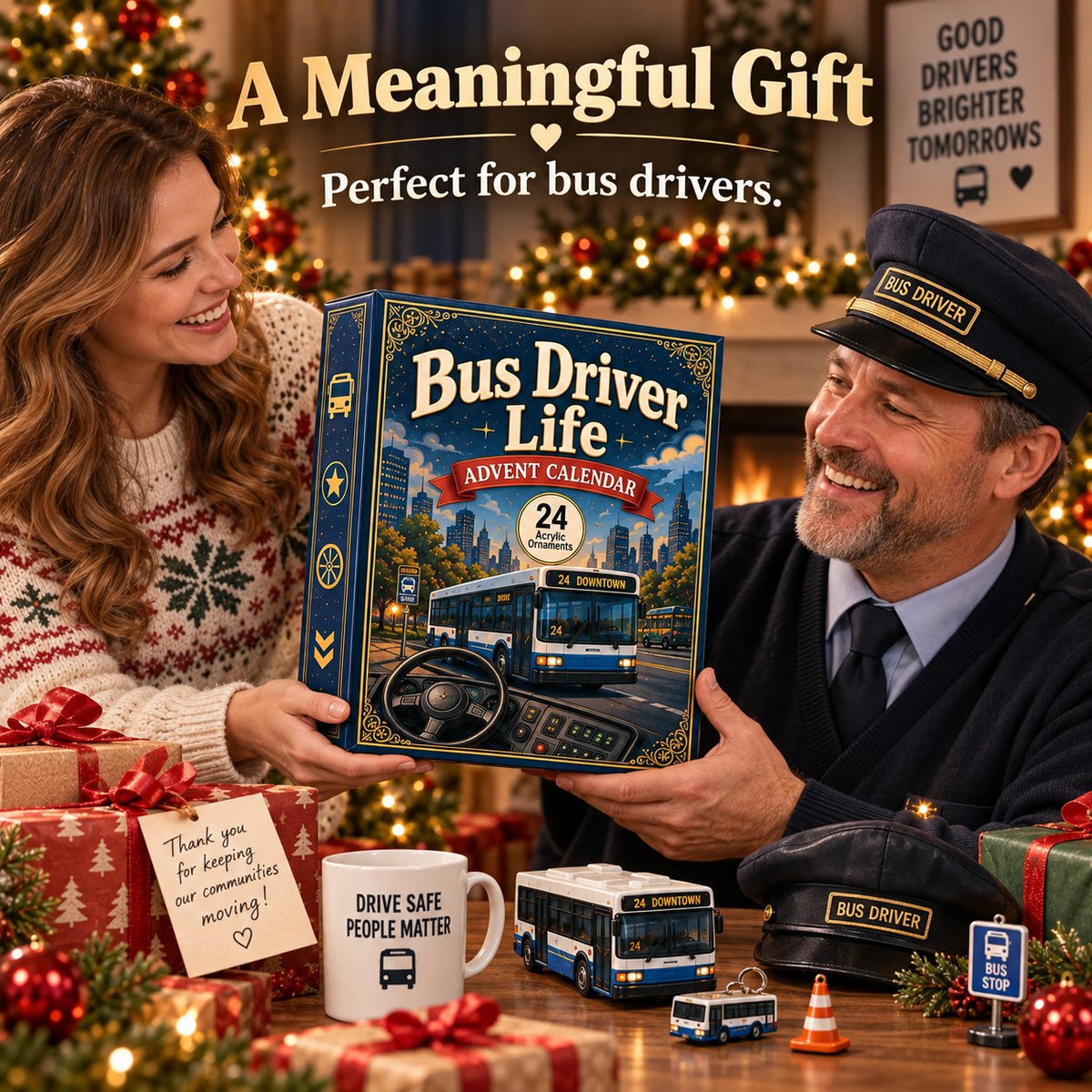 🚌 Driver’s Christmas Countdown | 24 Days of Bus-Themed Acrylic Surprises ✨