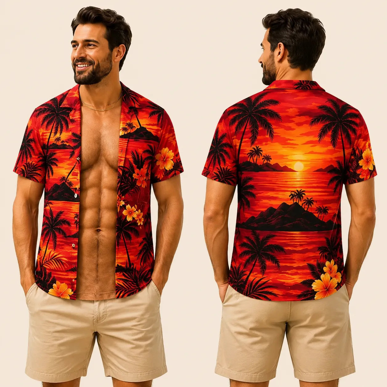 Funny Muscle T Shirt for Men, Hawaiian Shirt Illusion Tee, Personalized 3D Fake Open Shirt💪🔥