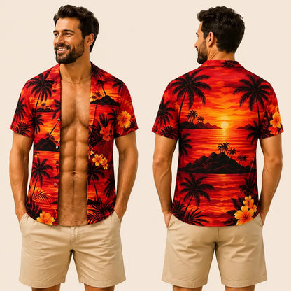Funny Muscle T Shirt for Men, Hawaiian Shirt Illusion Tee, Personalized 3D Fake Open Shirt💪🔥