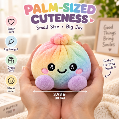 🔥 50% OFF | 🌈🥟 Rainbow Dumpling Plush Squishies – Adorable Steamer Set