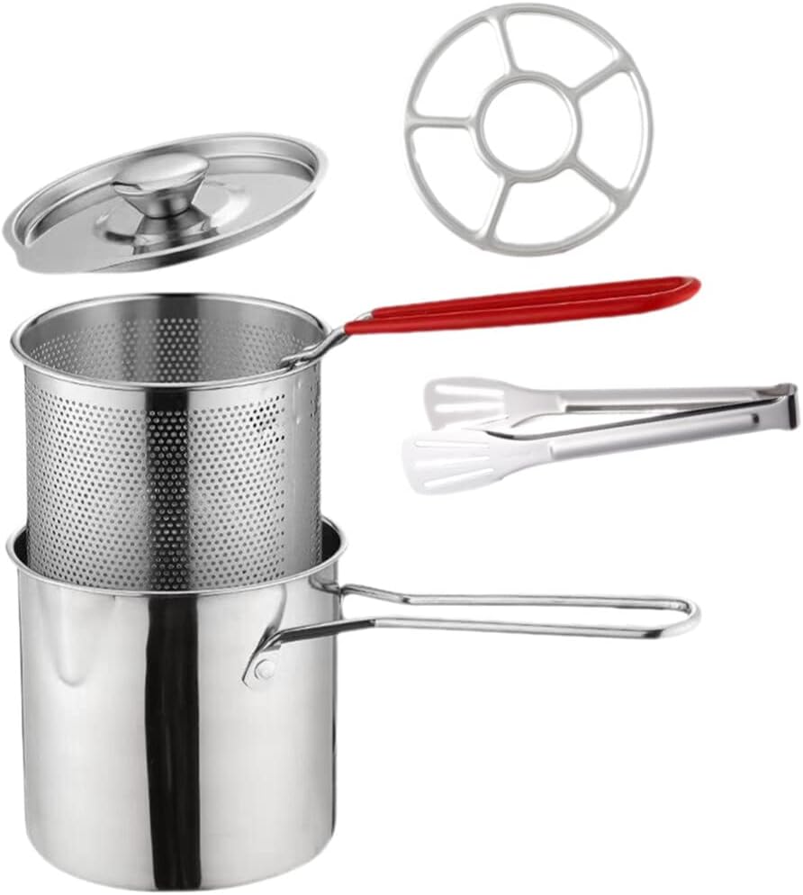 🍗 Crispy Favorites Made Easy 🔥 304 Stainless Steel Mini Fryer with Drain Basket