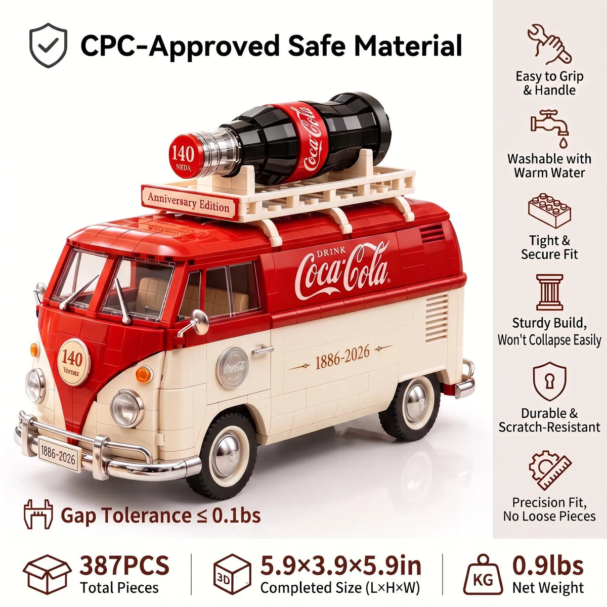 Coca-Cola 140th Anniversary Volkswagen T1 Building Block Kit