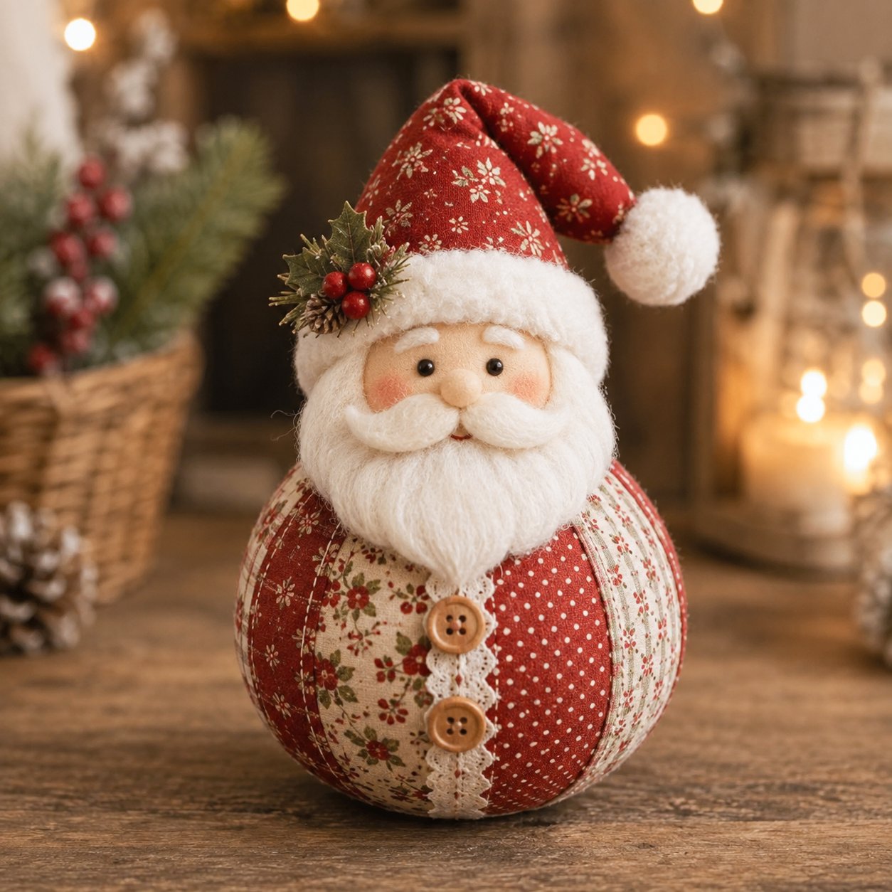 🎄 DIY Patchwork Fabric Doll Kit – Create Your Own Handmade Christmas Character