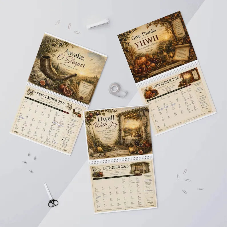 Biblical Hebrew Calendar 5787 | 2026-2027 Appointed Times Wall Calendar | Feast Days, Hebrew Dates and Shabbat