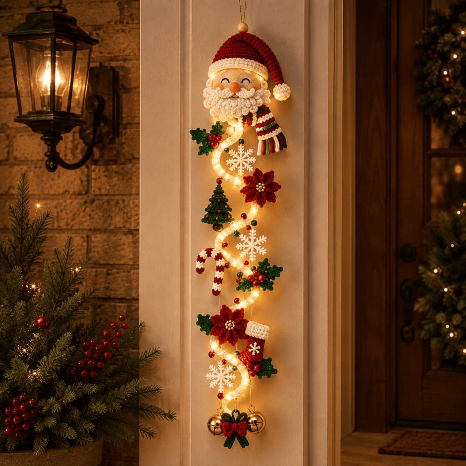 ⏳ Ultimo giorno: 49% DI SCONTO – 🎄 Decorazione natalizia luminosa da porta MerryCascade | 6 design festivi, luce calda, dettagli 3D & decorazione verticale salvaspazio ✨