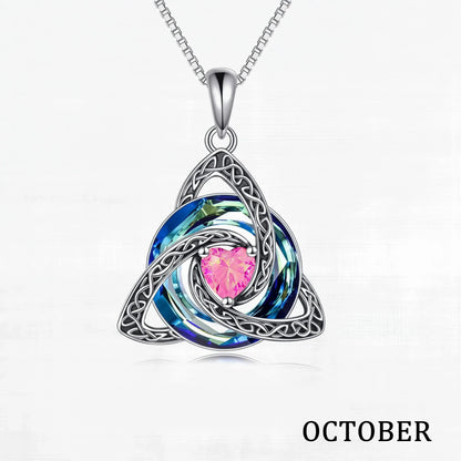 Birthstone Celtic Knot Necklace for Women