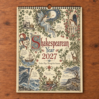 A Shakespearean Year 2027 – 12 Plays Through the Seasons | Vintage Illustrated Wall Calendar
