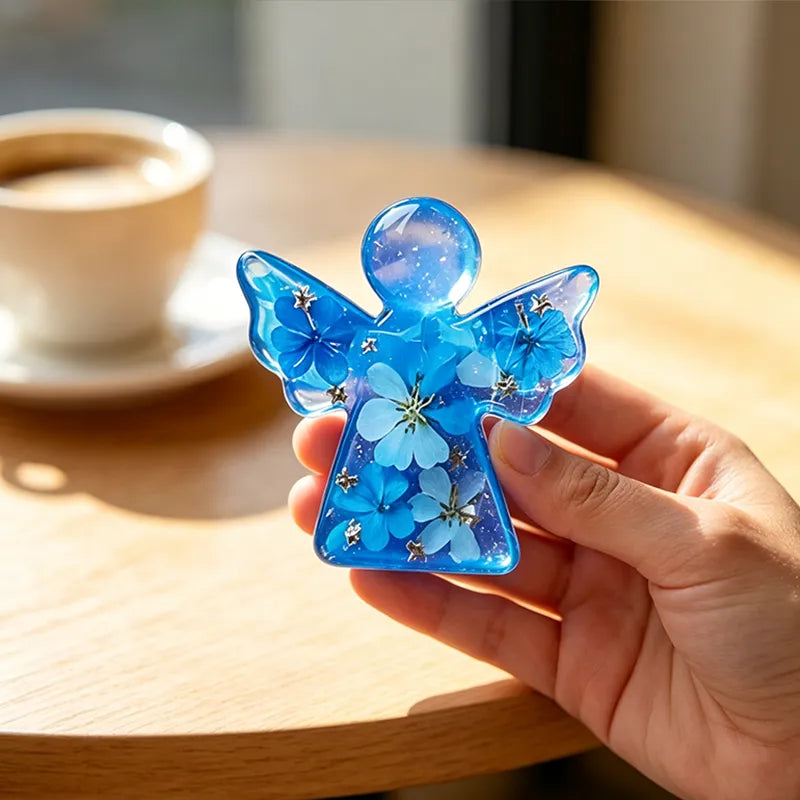 Forget Me Not Dried Flower Angel Keepsake - Timeless Gift for Remembrance, Comfort & Hope