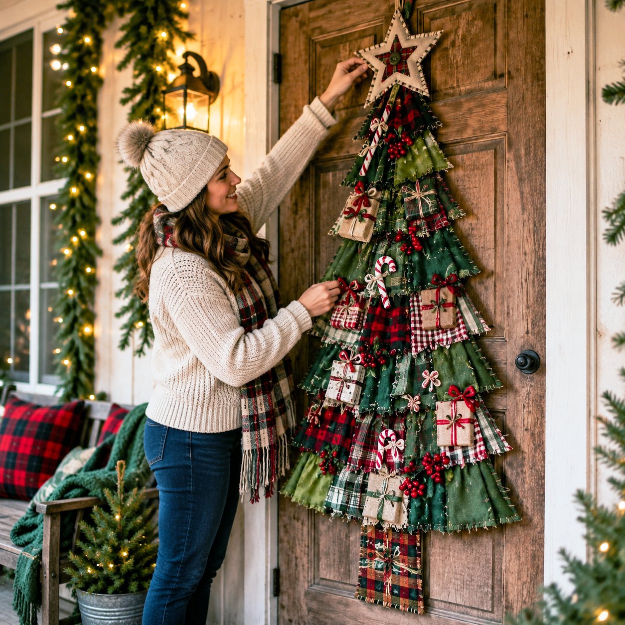⏳ Last Day 49% OFF – 🎄Beginner-Friendly DIY Oversized Patchwork Christmas Tree Door Hanging Kit  💕