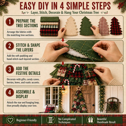 ⏳ Last Day 49% OFF – 🎄Beginner-Friendly DIY Oversized Patchwork Christmas Tree Door Hanging Kit  💕