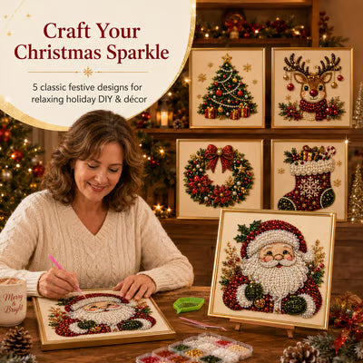 🎨Relaxing & Beginner-Friendly-💎DIY Christmas Pearl Diamond Painting Art Kit With Frame