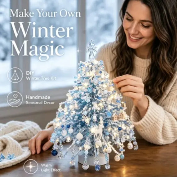 DIY Beaded Christmas Tree Kit with Crystal Beads & Metal Frame – Handmade Tabletop Holiday Decor