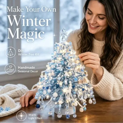 DIY Beaded Christmas Tree Kit with Crystal Beads & Metal Frame – Handmade Tabletop Holiday Decor