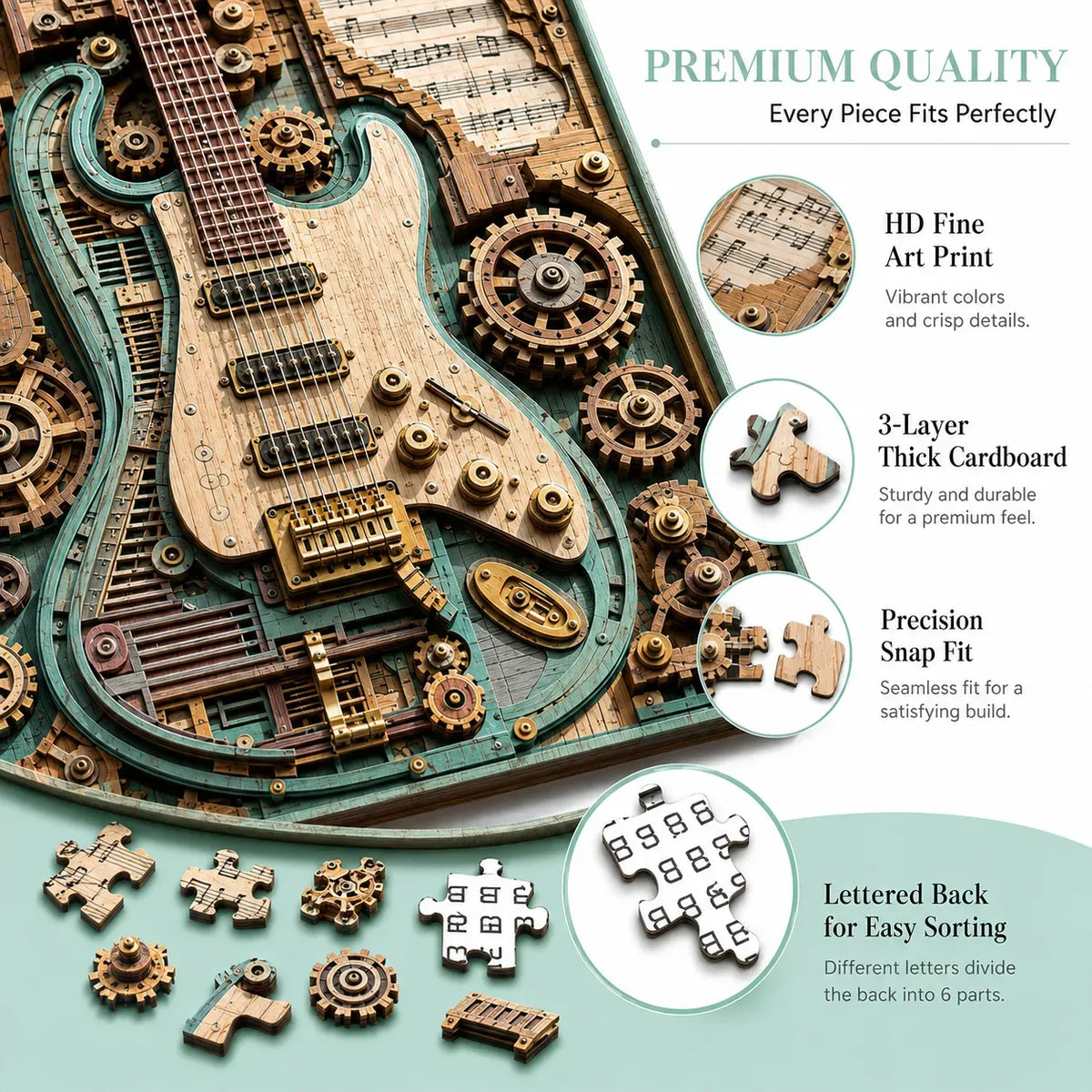 🔥Last Day 69% OFF-🧩Creative Steampunk Guitar 3D Puzzle
