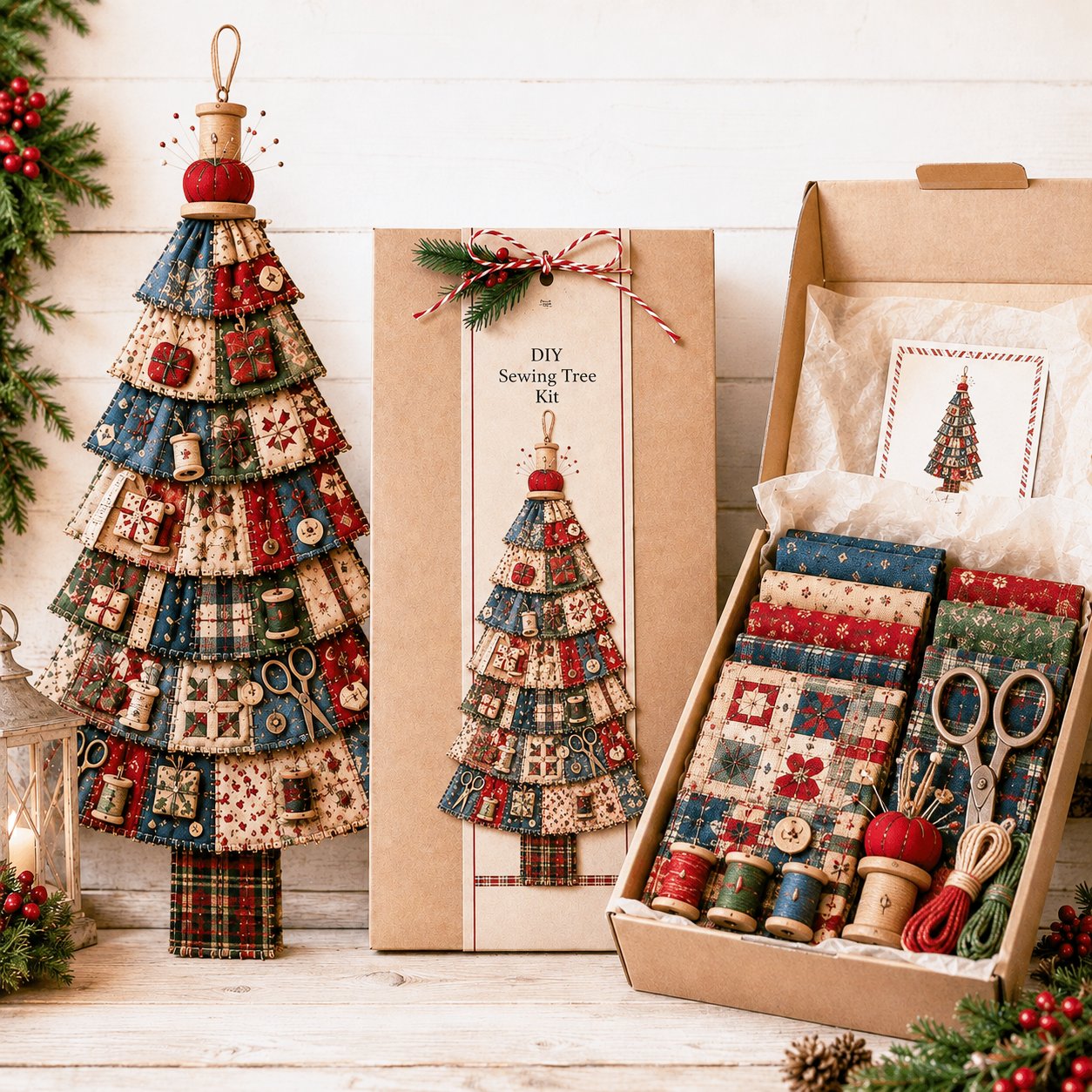 ⏳ Last Day 49% OFF – 🎄Beginner-Friendly DIY Oversized Patchwork Christmas Tree Door Hanging Kit  💕