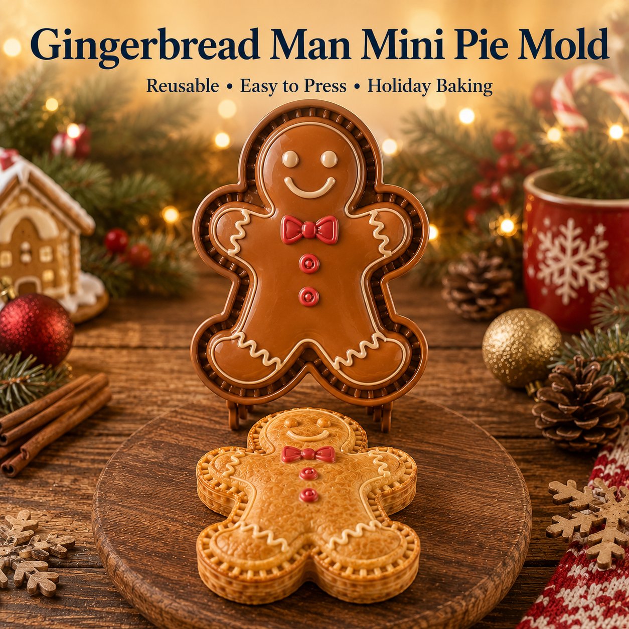 🎄 9-Design Christmas Mini Pie Mold Collection | Reusable Embossed Molds for Shaping Detailed Santa, Snowman, Reindeer, Tree & Holiday Pies 🥧✨