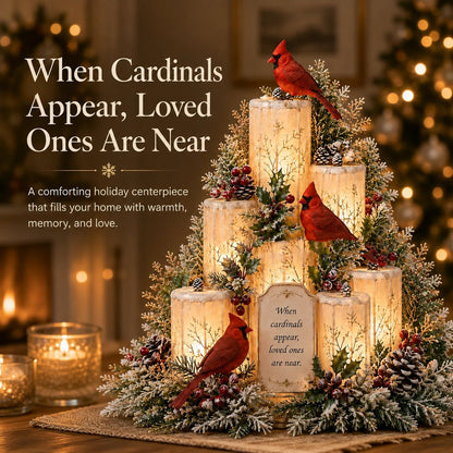 🎉🔥Limited-time offer🎁Cardinal Memorial LED Candle Centerpiece