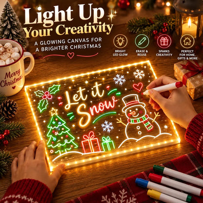 ✨ Reusable Acrylic LED Message Board – Light-Up Writing & Drawing Display
