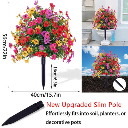 Artificial Eucalyptus and Violet Ground-Insert Floral Decoration